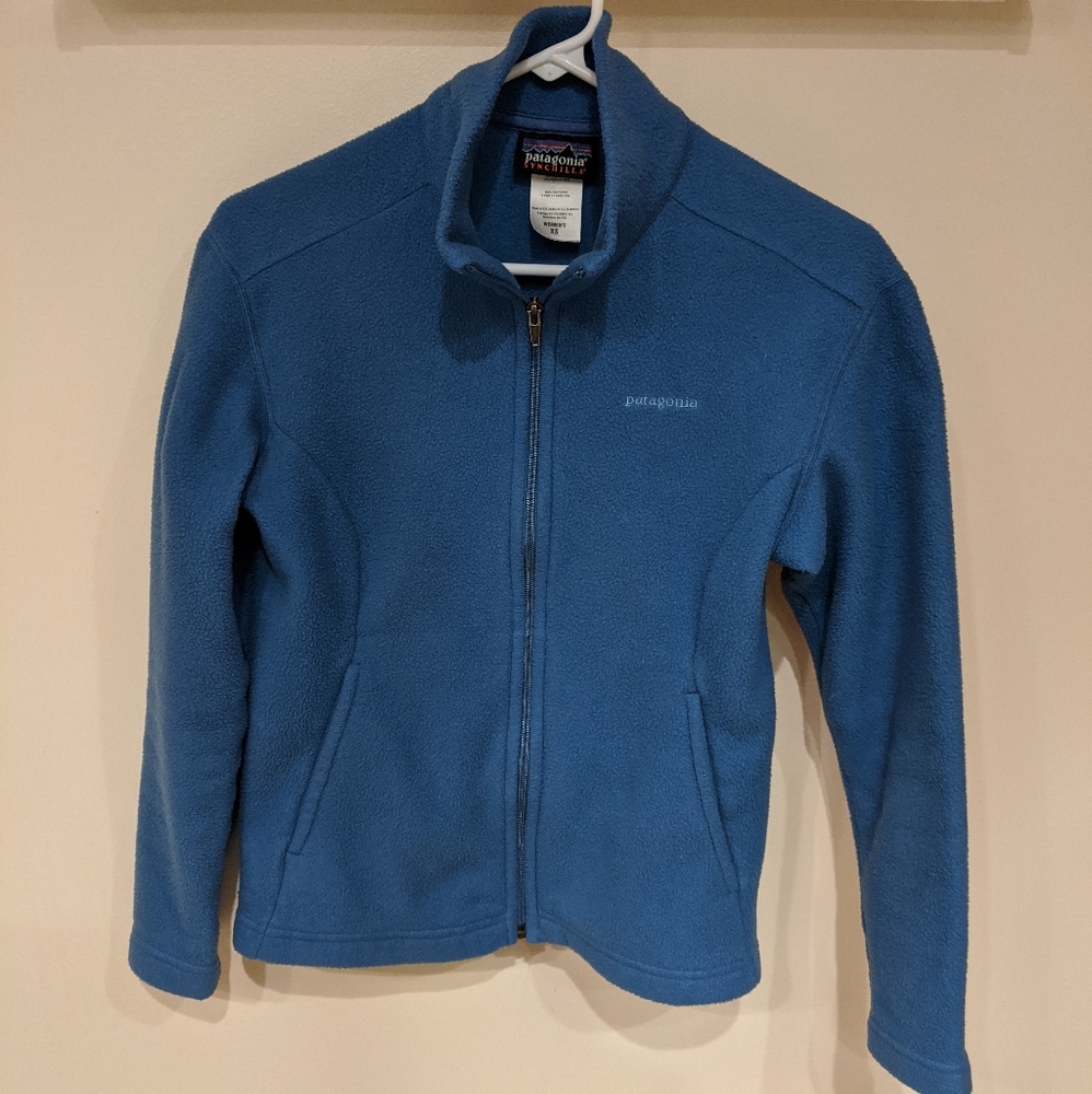 Patagonia zip up blue fleece.